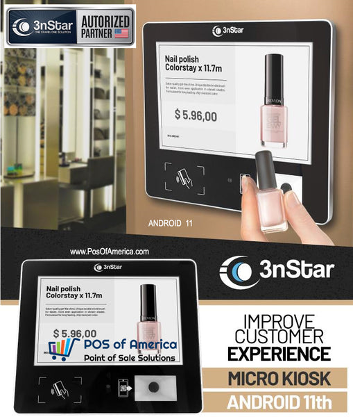 3nStar ANDROID 11 Micro Kiosk K10 Power Over Ethernet Wi-fi, Bluetooth - POS OF AMERICA