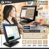 3nStar 15″ Led Touch Screen Monitor Free Bezel 10 Points Capacitive (TCM010VH) VGA + HDMI - POS OF AMERICA