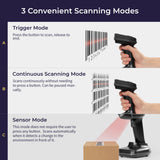 Volcora 2D Wireless BT+2.4G High Performance Barcode Scanner with Charging Base - V-HHBS-A1