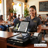 Sam4s Restaurant Terminal Sapphire-700N with PECAN POS Cash Drawer Printer Windows 11 IoT - POS OF AMERICA