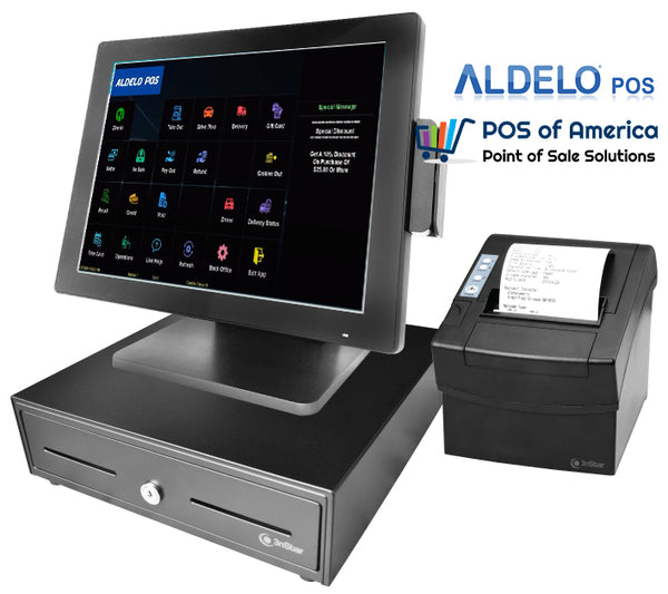 Aldelo 3nStar POS Bundle i5 12th Gen 8GB 240GB SSD Touchcomputer MSR Printer Cash DrawerWindows 11 - POS OF AMERICA