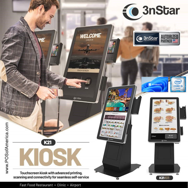 3nStar Windows / Linux Kiosk 21" i5 11th Gen, 8GB RAM, 240GB SSD, Capacitive,  Wi-Fi, BT, Windows 11 IOT Enterprise Entry - POS OF AMERICA