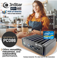 3nStar Industrial mini PC Fanless Industrial PCIntel Core i5 10th Gen 8GB 500GB SSD Wi-Fi Windows 11 - POS OF AMERICA