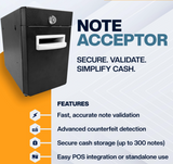 APG® Note Acceptor NV671-BL300-USD, 300 Note Capacity, for Commercial Cash Handling, USD Currency