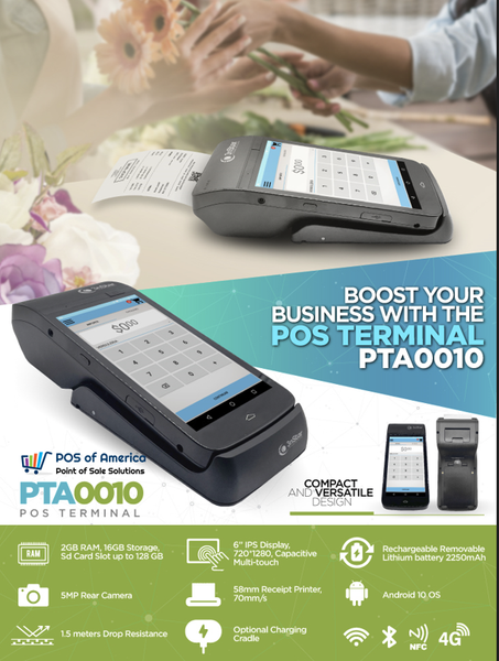 3nStar Android 6" POS System Terminal PTA0010-216 with printer - POS OF AMERICA
