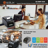 Solux SX-DMP-7644 Impact Restaurant Kitchen Printer Ethernet Autocutter - POS OF AMERICA