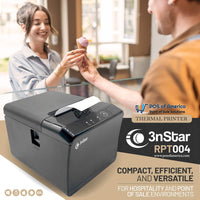 3nStar Thermal Receipt Printer 80mm 230mm/s 2 Interfaces  - USB/Ethernet RPT004 - POS OF AMERICA