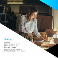 ZEBRA, AIT, DT PRINTER ZD410, 2" PRINT WIDTH, STANDARD EZPL, 203 DPI, US CORD, USB, NO BLUETOOTH, USB HOST, MODULAR CONNECTIVITY SLOT - POS OF AMERICA