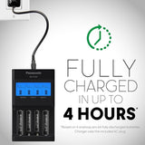 Panasonic Attune Eneloop Pro "AA" Charger CC65 with 4 Pack Batteries WAS-AACHARGER-4PK