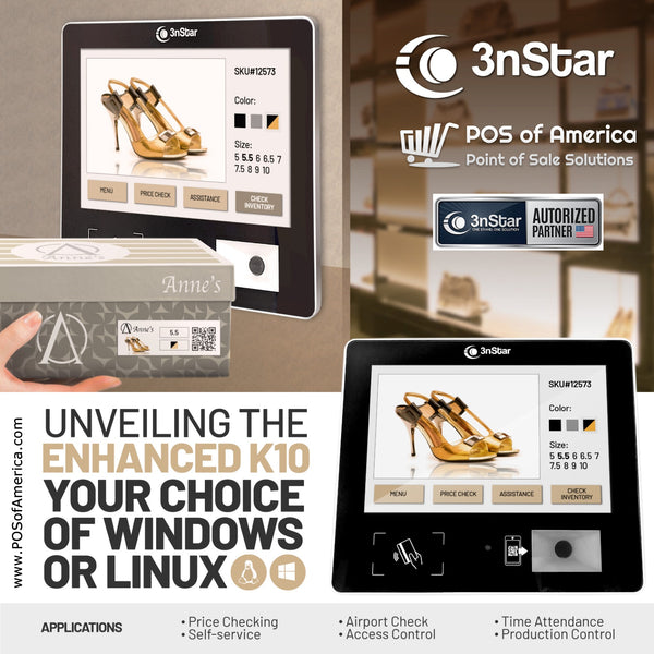 3nStar J6412 Windows 10 Linux 4GB Ram 120GB Micro Kiosk K10 Power Over Ethernet Wi-fi, Bluetooth - POS OF AMERICA
