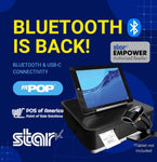 Star Micronics mPOP® Multifunction System Black with Scanner Integrated Printer & Cash Drawer, USB-C,  Bluetooth (MFi), Lightning, Universal Tablet Stand, Int PS - POS OF AMERICA