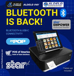 Star Micronics mPOP® for Aldelo Express Multifunction System Black Integrated Printer & Cash Drawer, USB-C, Bluetooth (MFi), Lightning, Universal Tablet Stand, Int PS - POS OF AMERICA