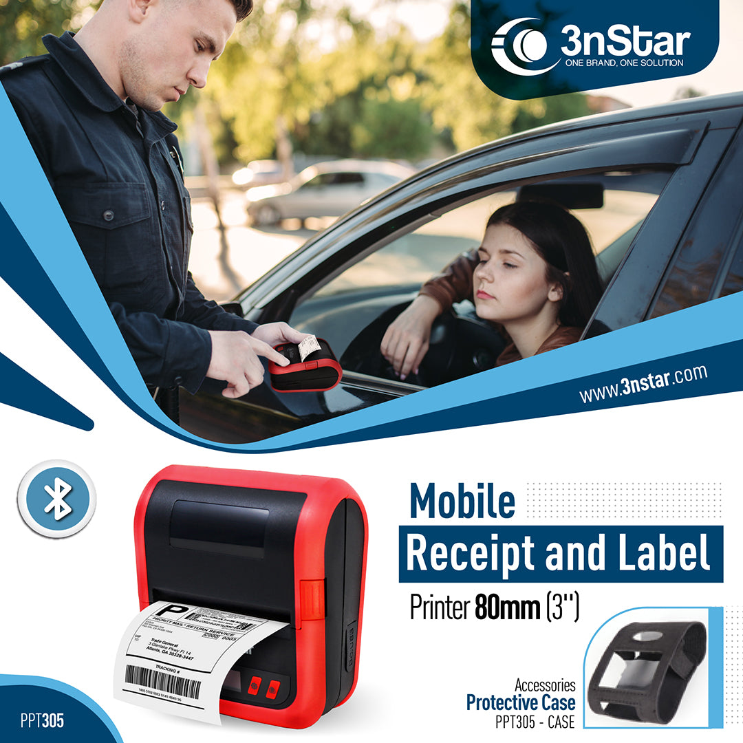 3nStar 80mm (3) Mobile Receipt and Label Printer Bluetooth (PPT305BT) for  Android
