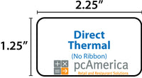 Zebra Label, Paper, 2.25x1.25in (57.2x31.8mm); DT, Z-Select 4000D, High Performance Coated, All-Temp Adhesive, 1in (25.4mm) core, 2100/roll, 12/box - POS OF AMERICA