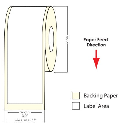 TM-C3500/TM-C3400 3" High Gloss Label Roll 100 Feet 811002 - POS OF AMERICA