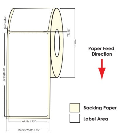 TM-C3500 1.75" x 5" (1A) High Gloss Paper Label 200/Roll 811009 - POS OF AMERICA