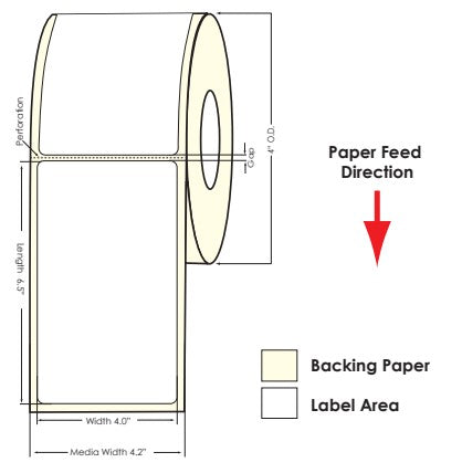 TM-C3500 4" x 6.5" (1A) High Gloss Paper Label 180/Roll 811023 - POS OF AMERICA