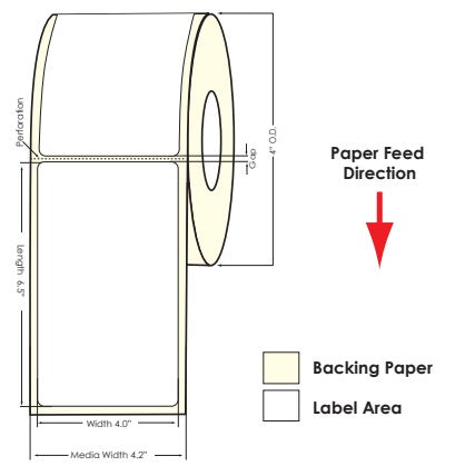 TM-C3500 4" x 6.5" (1A) High Gloss Paper Label 180/Roll 811023 - POS OF AMERICA