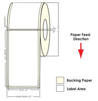 TM-C3500 4" x 8" (1A) High Gloss Paper Label 140/Roll 811027 - POS OF AMERICA