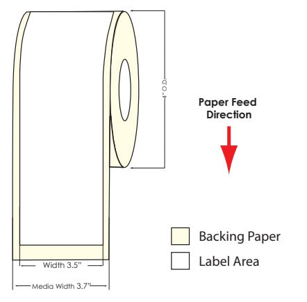 TM-C3500 3.5" x 100 Ft High Gloss Paper Label 811039 - POS OF AMERICA
