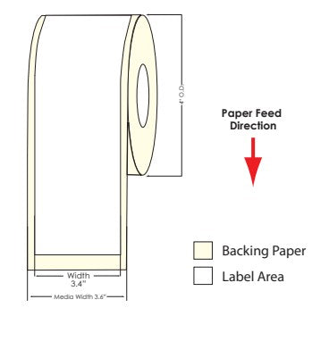 TM-C3500 3.4" x 100 ft Matte Paper Label Roll 812003 - POS OF AMERICA
