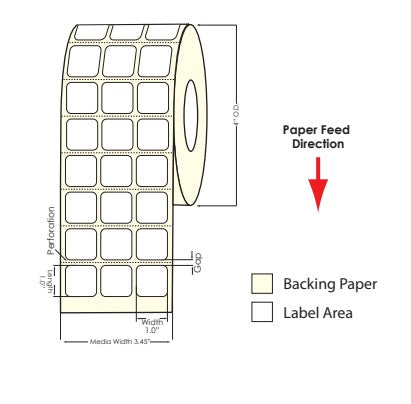 TM-C3500 1" x 1" (3A) Matte Paper Label 3200/Roll 812006 - POS OF AMERICA