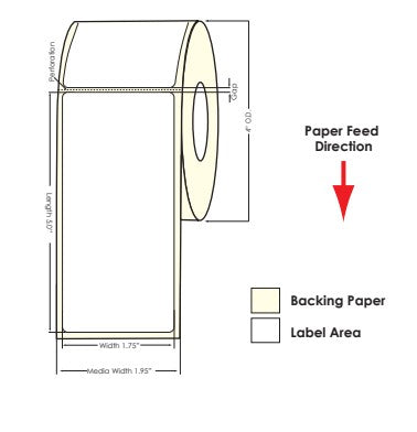 TM-C3500 1.75" x 5" (1A) Matte Paper Label 200/Roll 812009 - POS OF AMERICA