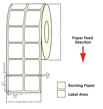 TM-C3500 2" x 2" (2A) Matte Paper Label 1130/Roll 812012 - POS OF AMERICA