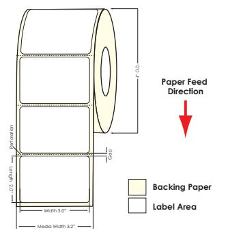 TM-C3500 3" x 2" (1A) Matte Paper Label 565/Roll 812015 - POS OF AMERICA