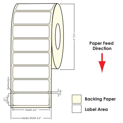 TM-C3500 4" x 1" (1A) Matte Paper Label 1070/Roll 812017 - POS OF AMERICA