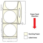 TM-C3500 3" Circle (1A) Matte Paper Label 380/Roll 812032 - POS OF AMERICA