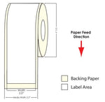 TM-C3500 2" x 100 ft Matte BOPP Label Roll 814001 - POS OF AMERICA