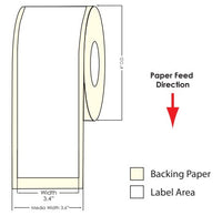 TM-C3500 3.4" x 100 ft Matte BOPP Label Roll 814003 - POS OF AMERICA