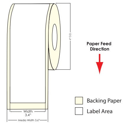TM-C3500 3.4" x 100 ft Matte BOPP Label Roll 814003 - POS OF AMERICA