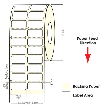 TM-C3500 2" x 1" (2A) Matte BOPP Label 2150/Roll 814010 - POS OF AMERICA