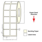 TM-C3500 2" x 2" (2A) Matte BOPP Label 1130/Roll 814012 - POS OF AMERICA