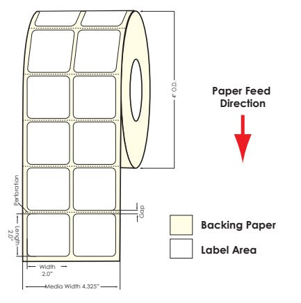 TM-C3500 2" x 2" (2A) Matte BOPP Label 1130/Roll 814012 - POS OF AMERICA