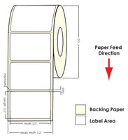 TM-C3500 3" x 2" (1A) Matte BOPP Label 565/Roll 814015 - POS OF AMERICA