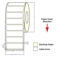 TM-C3500 1.25" x 0.75" NP Matte BOPP Label 1200/Roll 814036 - POS OF AMERICA