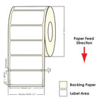 TM-C3500 3.5" x 1.125" Matte BOPP Labels 850/Roll 814038 - POS OF AMERICA
