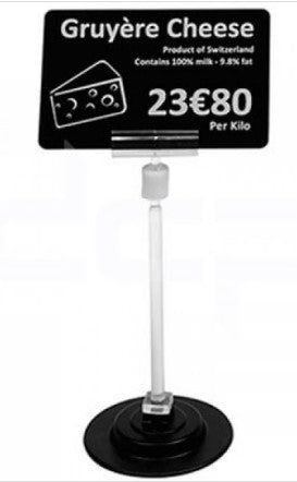 EDIKIO EVOLIS, MAGNETIC PRICE TICKET STANDS, 120MM HIGH, 1 SET OF 25 - POS OF AMERICA