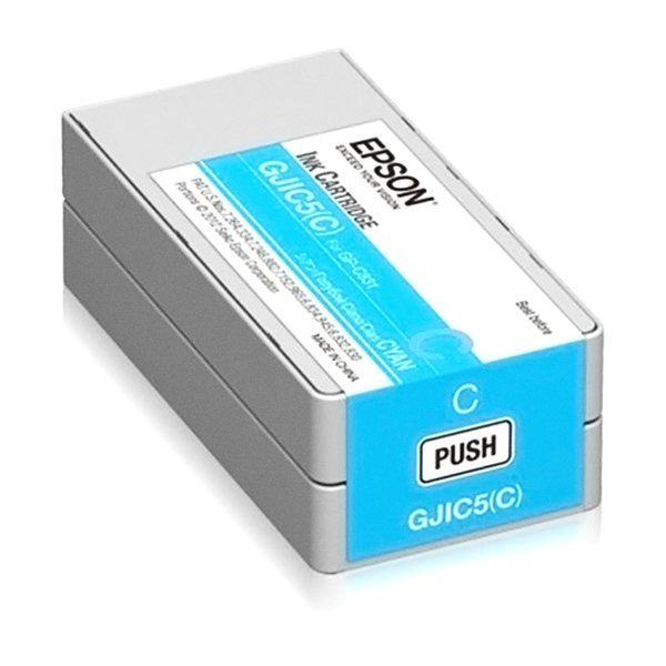 Genuine Epson GJIC5 (C) Cyan Pigment Ink Cartridge for TM-C831 C13S020564 - POS OF AMERICA