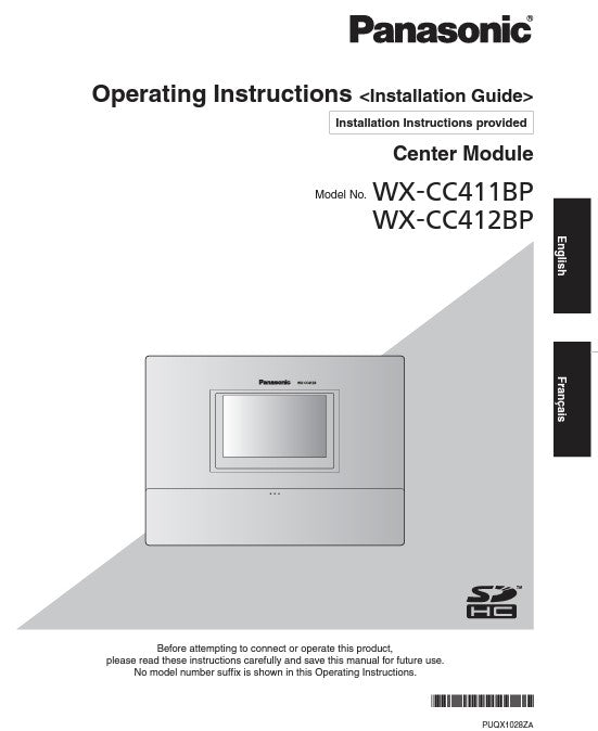 Panasonic Attune II WX-CC411 & WX-CC412 Installation Manual | POS OF ...