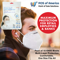 KN95 Face Masks - Pack of 10 - for Restaurants and Retail Stores - POS OF AMERICA