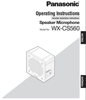 Manual - Panasonic WX-CS560-Manual Speaker/Mic - Operations and Installation Manual - POS OF AMERICA