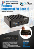 3nStar Industrial mini PC Fanless Core i3 (PC080WV) 8GB+500GB SSD WINDOWS 10 - POS OF AMERICA